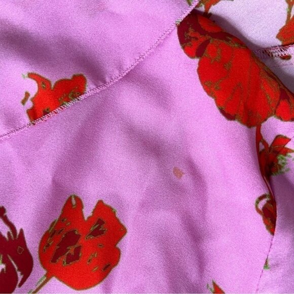 Cynthia Rowley Malibu Ruffle Silk Blend Mini Dress in Pink Poppy. Size XS - Picture 7 of 13